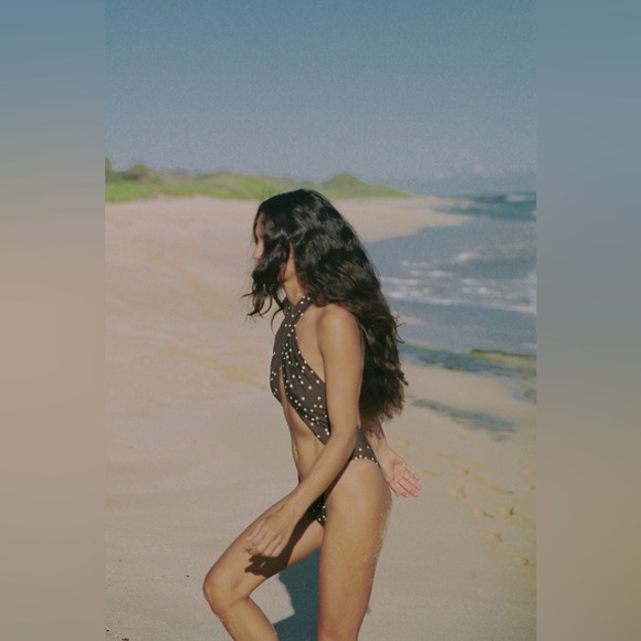 NEW Stone Fox Swim Azalea One Piece in Terra Dot | size large - Picture 2 of 8